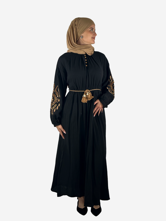 PAYET SOMMERKLEID - SCHWARZ / BRAUN